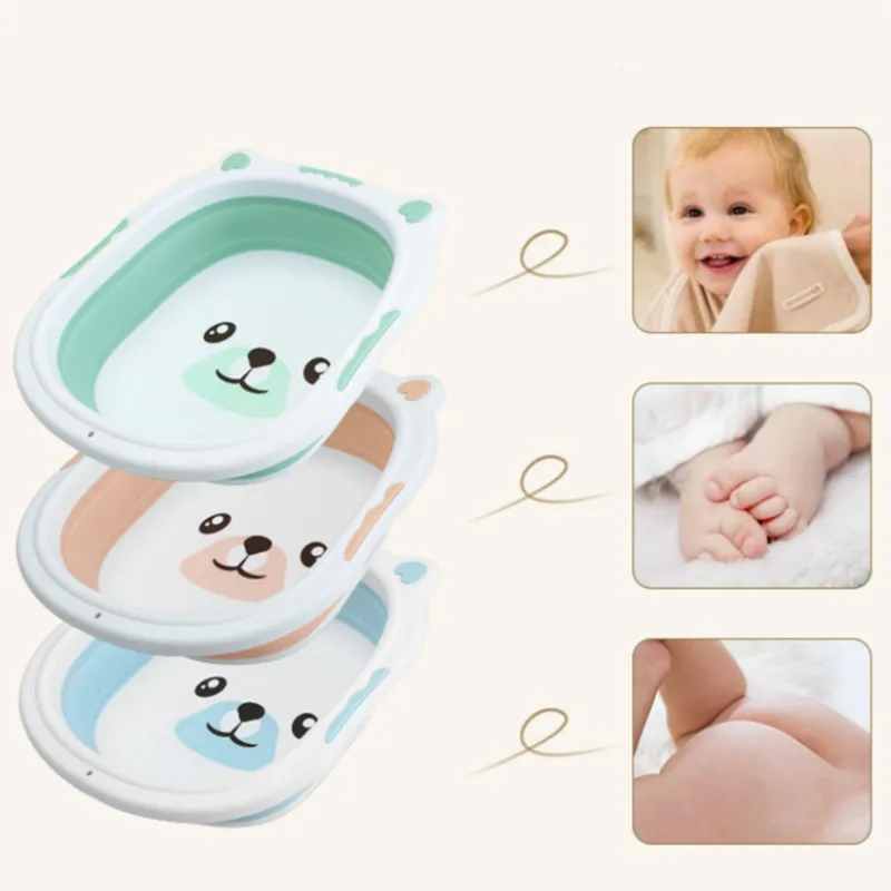 Portable Foldable Baby Bath Tub Infant Washbasin Collapsible Tourism Newborn Folding Basin Wash Holder Footbath Basin