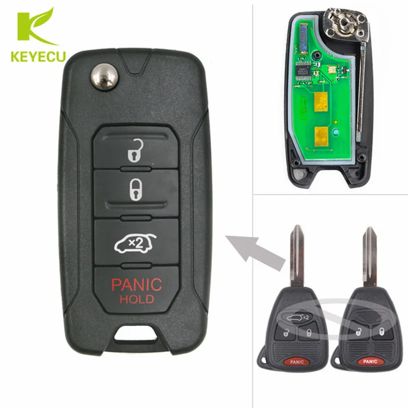 KEYECU модифицированный складной дистанционный брелок 315 МГц ID46 для Chrysler 200 300 Sebring PT