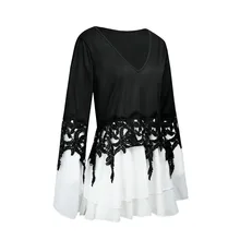 Летнее пляжное солнцезащитное платье, женское парео большого размера, туника, накидка с длинным рукавом, аппликация, многослойная рубашка 5XL