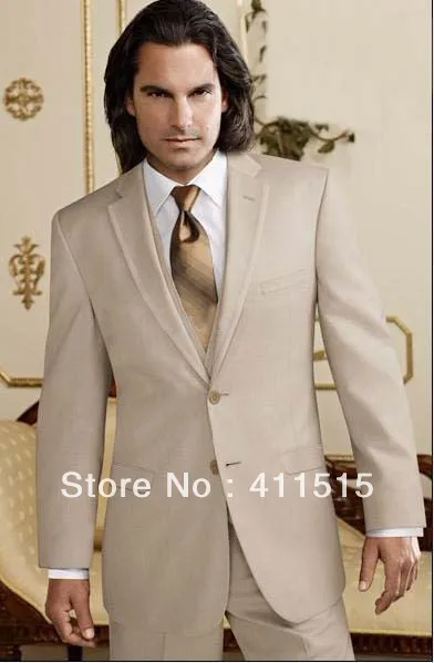 Free Shipping Dress For Wedding Groom Wear Tuxedos Gray Custom Made Free Shipping Dress For Wedding Groom Wear Tuxedos Gray Custom Made Champagne Color Men Suits