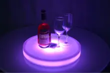 4Pcs/Lot Waterproof Round LED Light Up Serving Tray Multi Colors Rechargeable luminous LED fruit trays Holder light + Controller free shipping waterproof led light up serving tray multi colors rechargeable luminous led trays light 24 keys remote controller