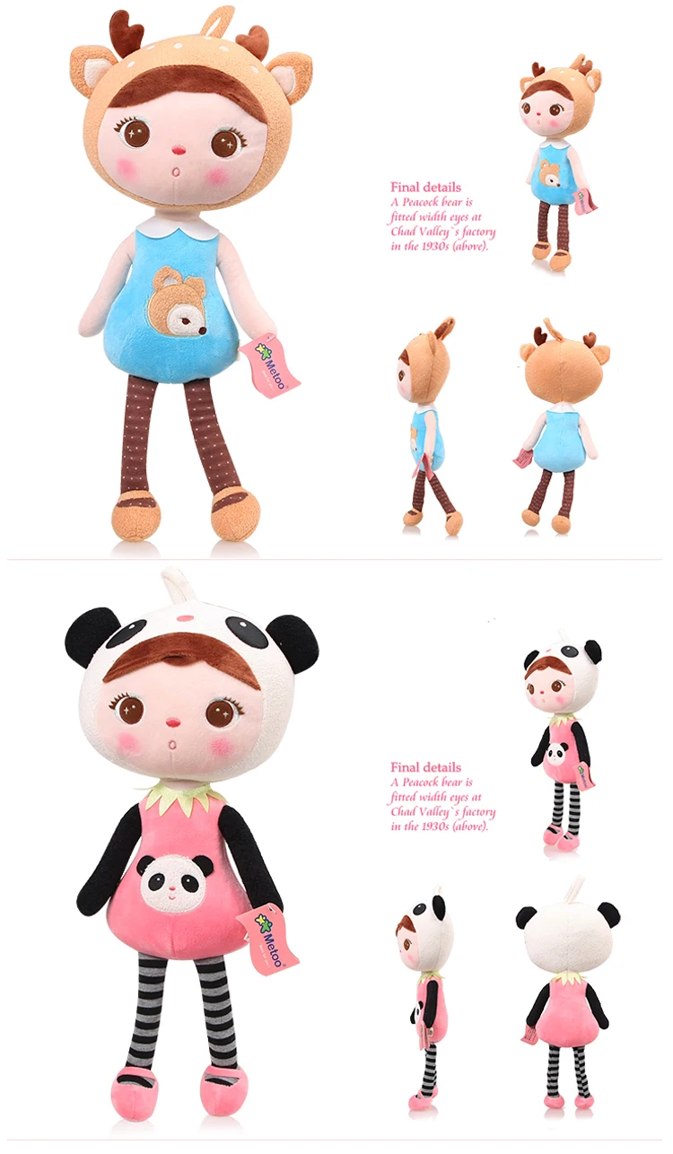 Metoo Angela doll 50cm kawaii Stuffed Plush Animals Cartoon Kids Toys Birthday gift Koala Panda Deer bee ladybug sheep