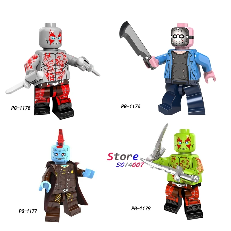

Single Super Hero OW SOLDIER 76 Guardians Of The Galaxy Drax The Destroyer Yondu Jason Voorhees building blocks toy for children