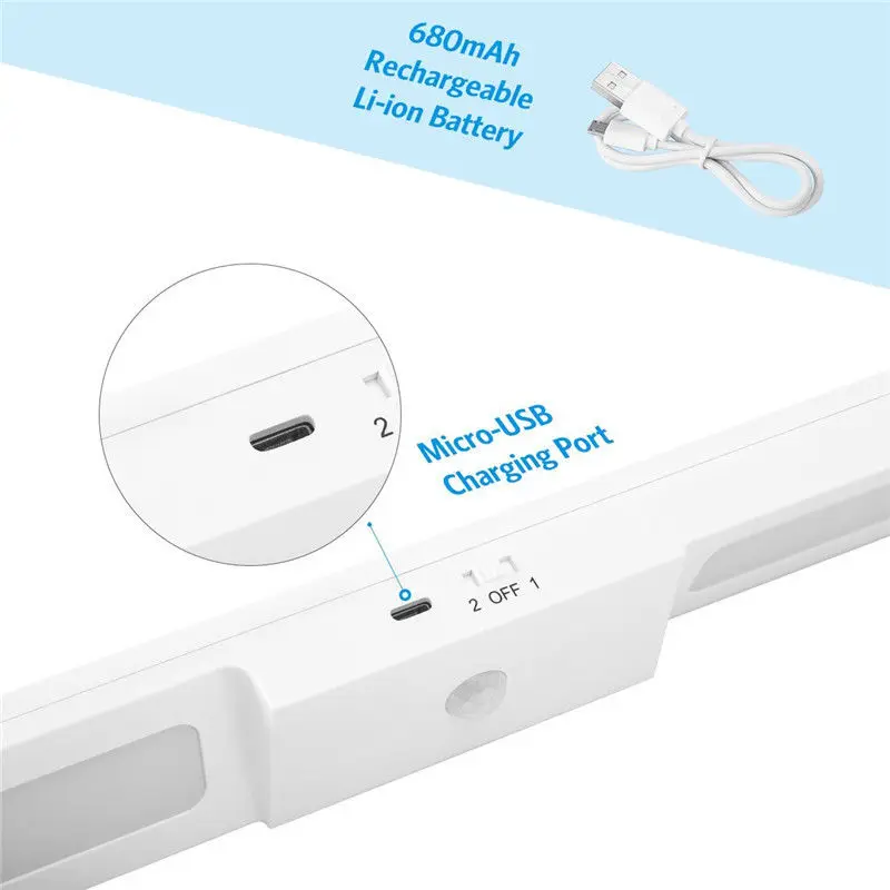 USB аккумуляторная 20 светодиодная подсветка под шкаф беспроводной датчик