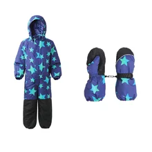 Moomin Moomintroll star/Зимний комбинезон для мальчиков; muumi; зимний детский комбинезон; водонепроницаемый комбинезон на молнии с варежками; зимний комбинезон для улицы