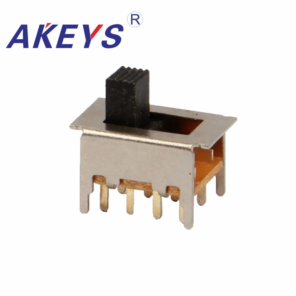 

20PCS SS-23F23 2P3T Double pole three throw 3 position slide switch 8 solder lug pin DIP type with 4 fixed pin