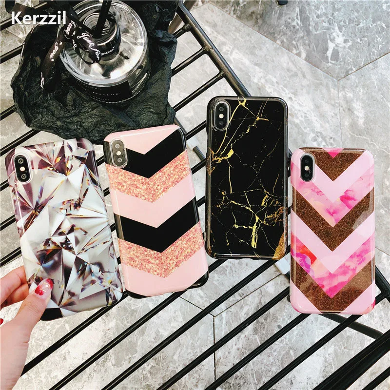 Kerzzil карамельный мраморный чехол для телефона iphone X 6S 6 7 8 Plus забавные