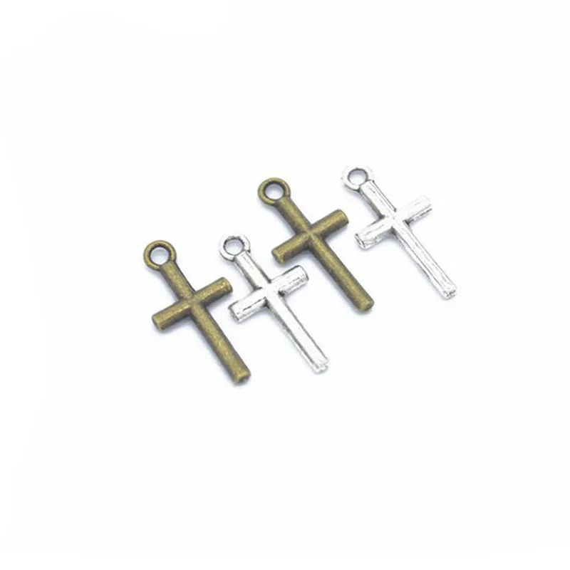 100PCS 18x9mm Antique Silver/Antique Bronze Crosses Charm Pendants For Jewelry Making | Украшения и аксессуары