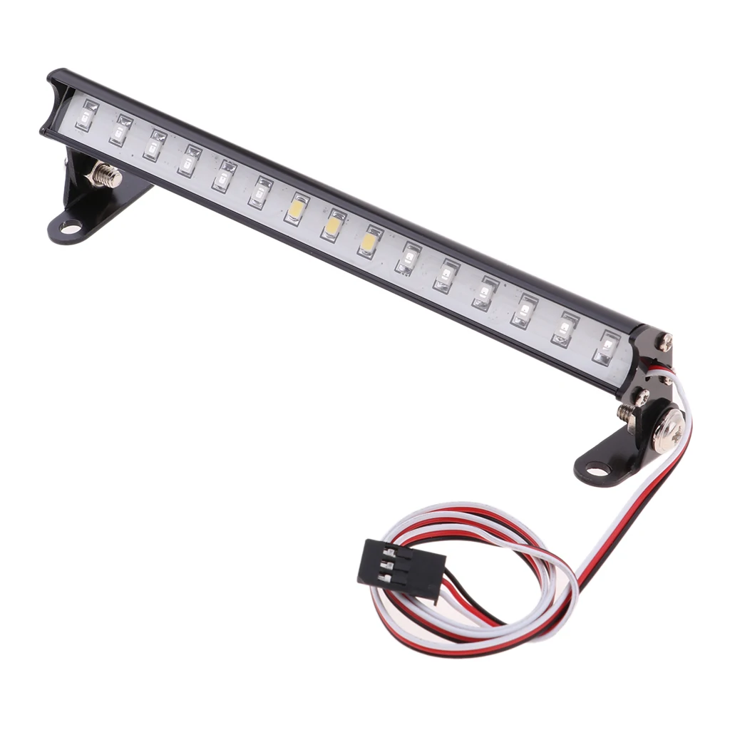 RC 15 LEDs 139mm Metal Light Bar for 1/10 1/8 RC Model Car Trucks Buggy TRX4 D90 B