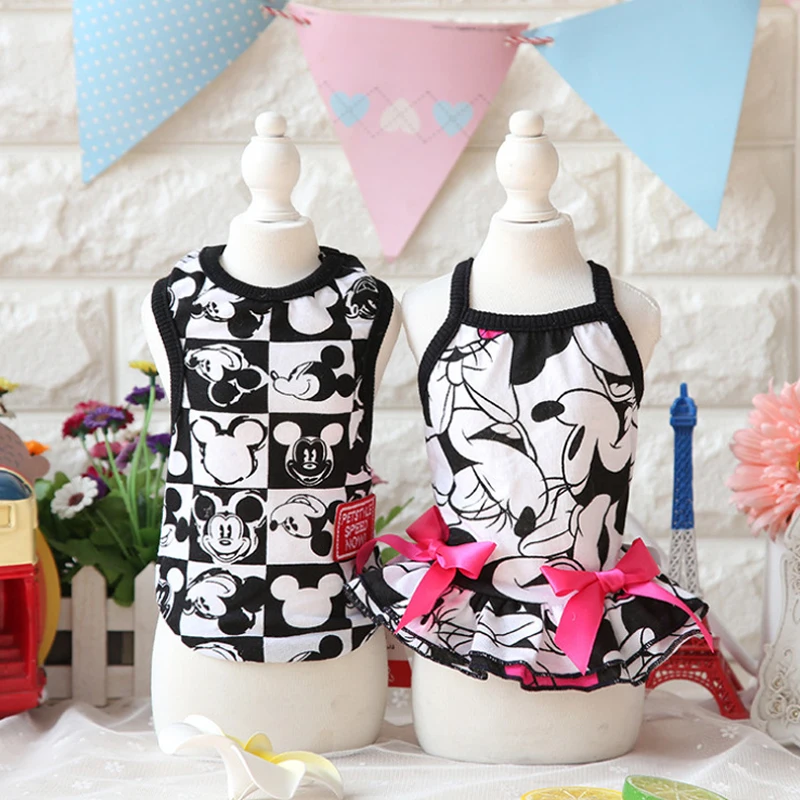 

Dog Vests and Dresses for Dogs 2018 Spring and Summer New Style Cartoon Design Couples Skirt Vest Clothing for Chihuahua Dogs