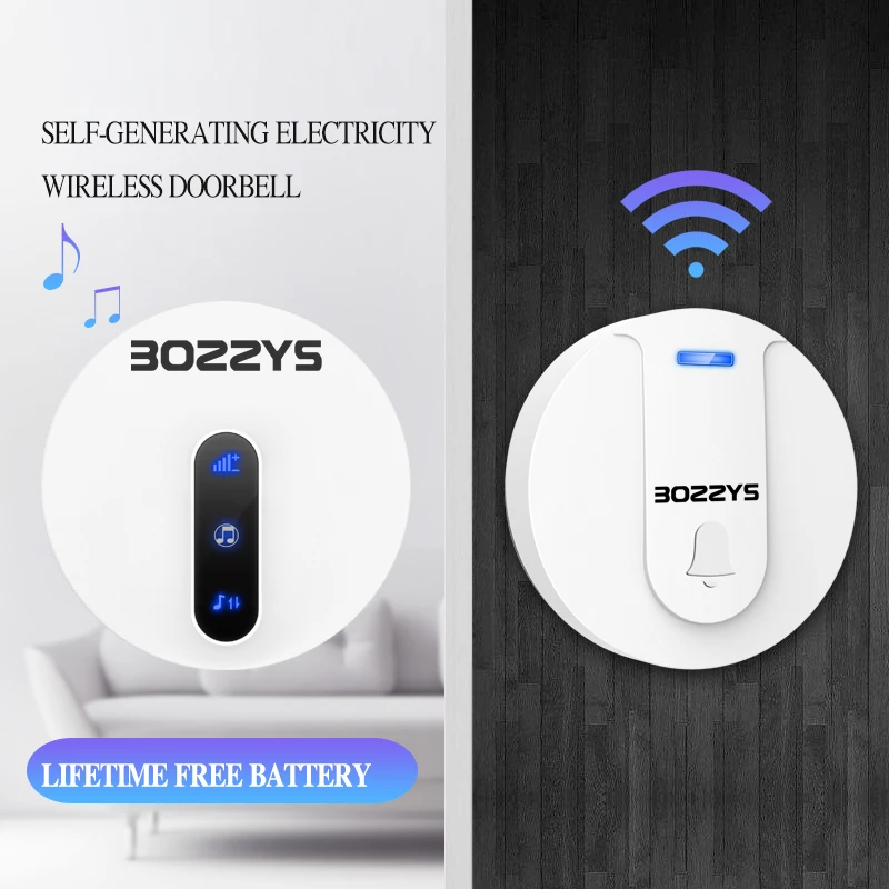 

Press to generate electricity wireless Electronic door bell No battery family expenses smart home technique Long distance