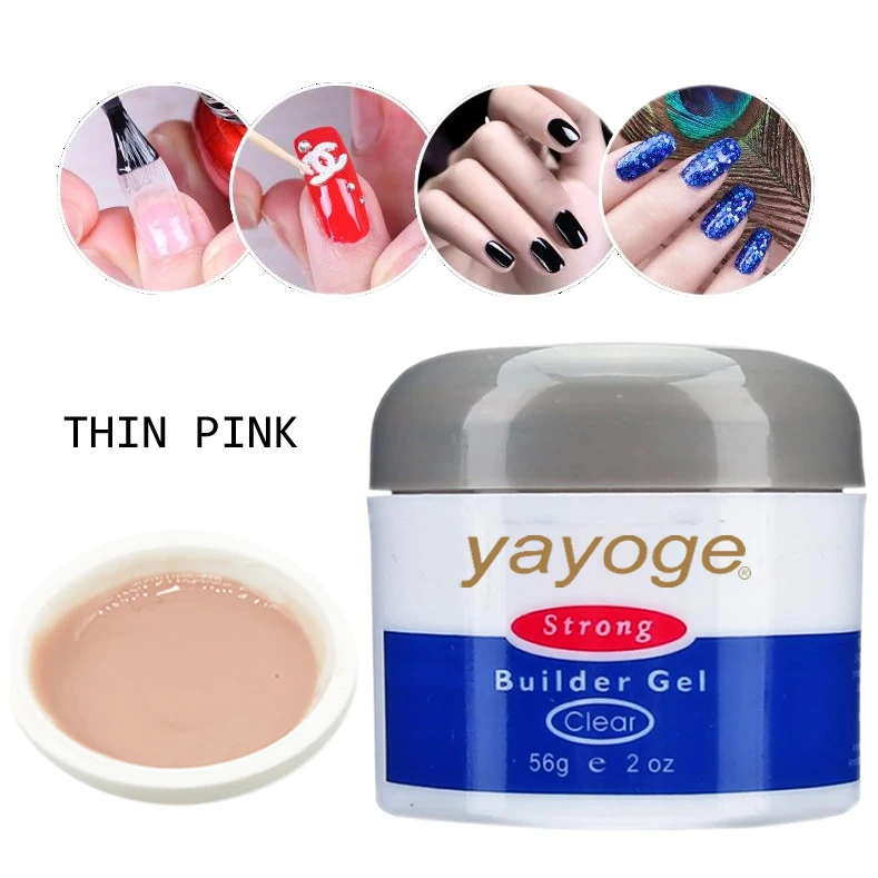 YAYOGE THIN PINK Nail Builder Gel Polish Varnish For Nail Extensions UV LED Long Hard Gel 