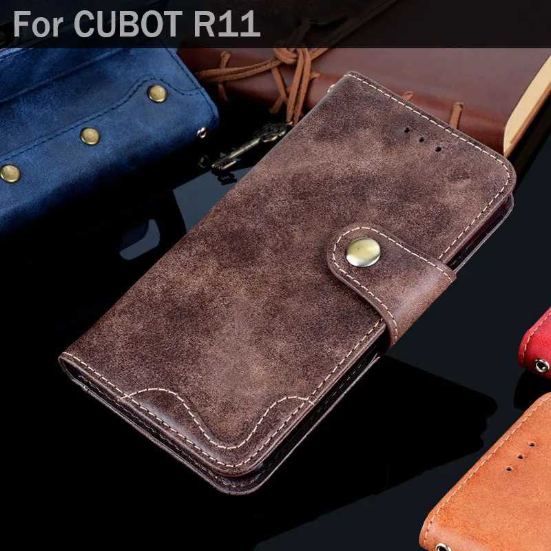 Для Cubot R11 Чехол класса люкс Винтаж кожаный чехол с откидной крышкой для телефона с Чехол-книжка с отделением для карт и с функцией чехол для телефона для cubot r11 чехол, корпус Винтаж