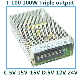 

LED triple output switching power supply T-100 100W AC input, output voltage two type for your choose