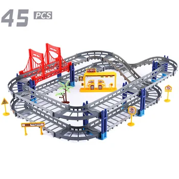 

DIY Variety 3D Electric Rail Speed Car Train Model Color Track Racing Car Fun Assemble Toy Birthday Gift For Kids Boys