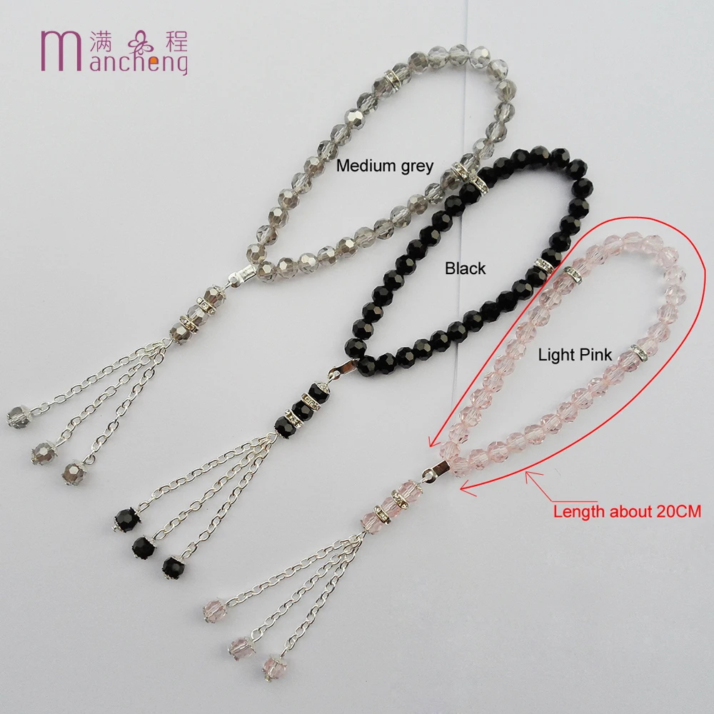 11Color 2 Rupee 33Beads Muslim Crystal Bracelets Women Men Tasbih Prayer Glass Beads Bracelet Islam bracelet jewelry