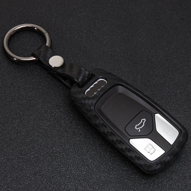 Чехол для автомобильного ключа с узором из углеродного волокна держатель Audi A4 B9 Q5