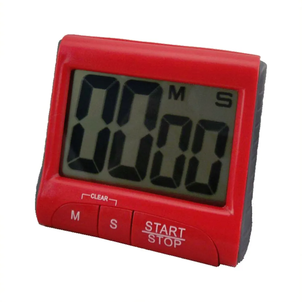 New Large LCD Digital Kitchen Timer Count-Down Up Clock Loud Alarm red