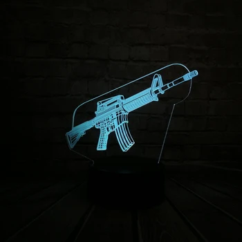 

3D LED Lamp 7 Colors Change Optical illusion Boy Toy Gun Decorative Mood Bulb Kid Desk Decor Sleep lamp Gadget Children Day Toy