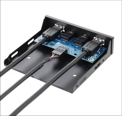Dhl ИЛИ ems 100 шт. 3," ячейка для дискет 20 Pin 4 порта USB 3,0 концентратор HD аудио 3,5 мм разъем для микрофона PC Передняя панель кронштейн