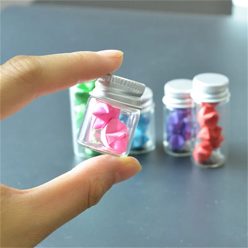 100pcs Jars Crafts Glass Bottles with Aluminium Cap Liquid Bottles Empty Glass 5ml 6ml 7ml 10ml 14ml 15ml 20ml 30ml Vials Jars 4