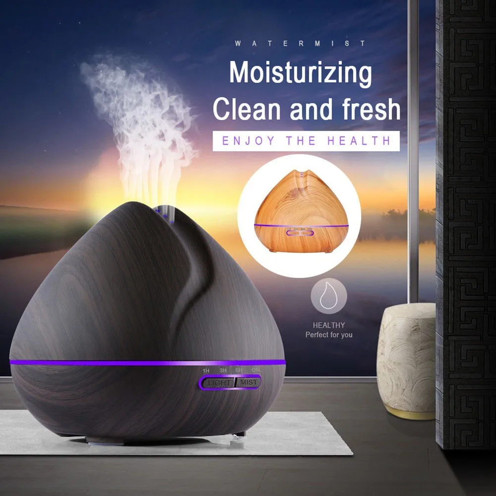 

550ml Ultrasonic Humidifier Colorful Oil Diffuser with Remote Control Air Aroma Humidifier for Office Bedroom N30C