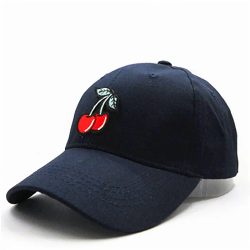Вишневые фрукты вышивка хлопок Casquette бейсбольная Кепка Хип Хоп Регулируемая Snapback