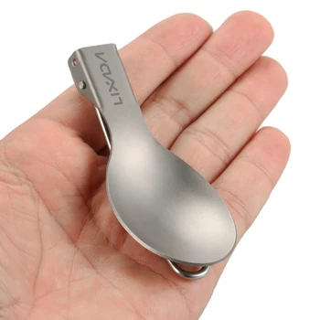

Lixada Titanium Lightweight Folding Spork Portable Dinner Spoon Cookware Outdoor Camping Cutlery Picnic Hike Travel Tableware