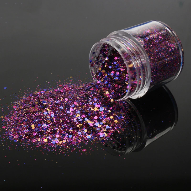 Shellhard 5 Boxes/Set Chunky Glitter Powder Sequins Flake 10ml Nail Art Tips Decor Chunky Glitter Suitable For Face Eye Body