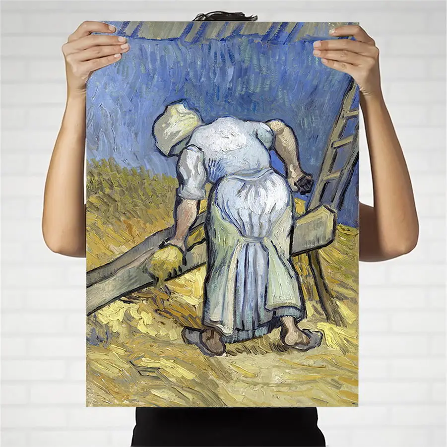 

Home Decoration Print Canvas Art Wall Pictures Painting Poster Paitings Netherlandish Vincent Van Gogh Farmers Cutting Straw