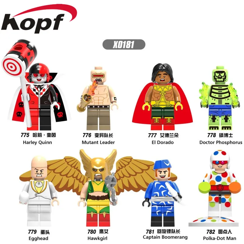 

Single Sale Super Heroes Hawkgril Captain Boomerang Pocka-Dot Man Bricks Model Building Blocks Children Gift Toys X0181