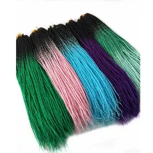2" 1-10packs Pervado волосы синтетические Сенегальские твист косички волосы для наращивания Радужный Омбре зеленый серый розовый крючком волосы плетение