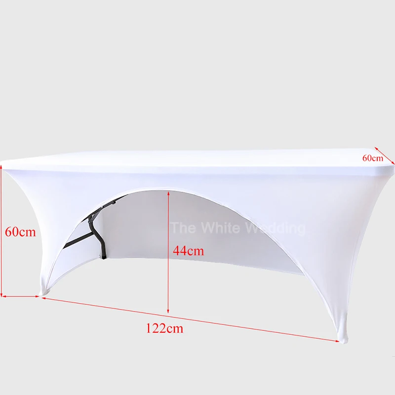 4ft arched white stretch table cover-1
