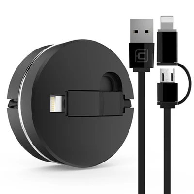 Suozun 2 في 1 كابل بيانات خط كابل بيانات الهاتف الذكي الروبوت تخزين makaron تلسكوبي شحن خط 0.8 متر freeshipping