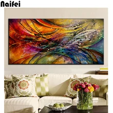 Pintura diamante quadrado completo diamante "abstrato colorido" 3d bordado ponto cruz strass 5d diy mosaico arte colorida decoração(China)