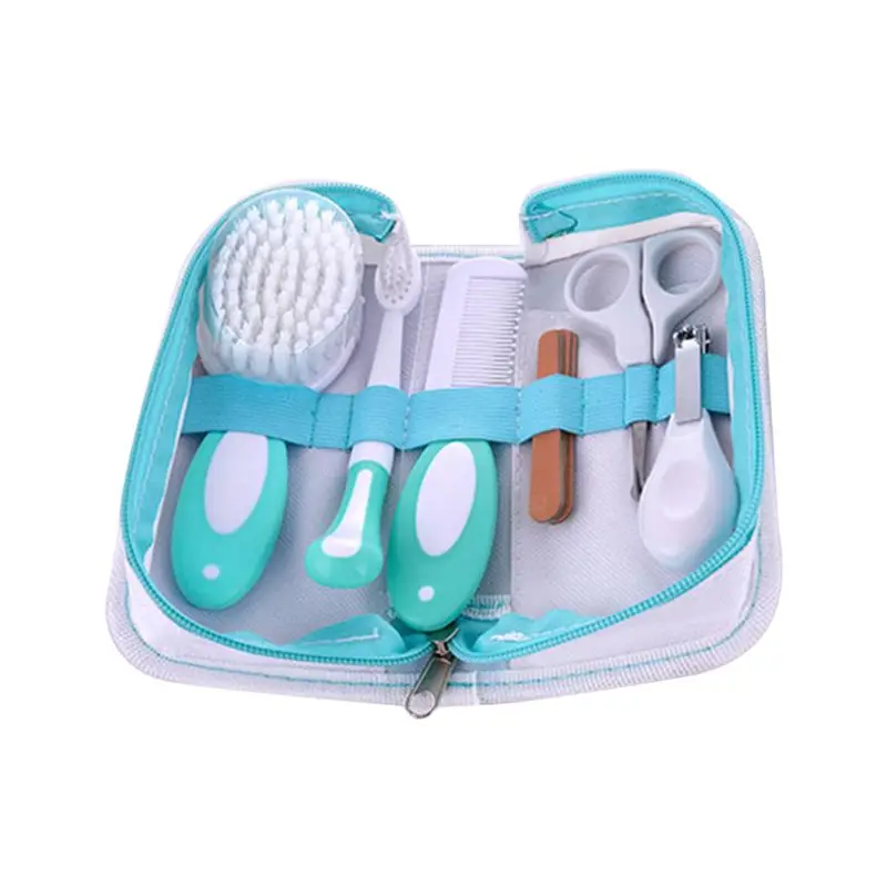 1 Set Baby Nursing Kit Nail Clippers Trimmer Brush Comb Portable Newborn Children Care Safe Nails Scissors - Цвет: 4