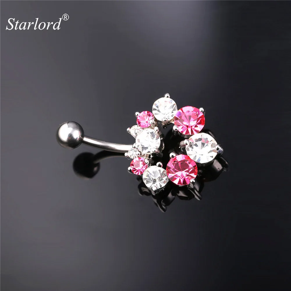 

Starlord Piercing Belly Button Sexy Rhinestone Crystal Body Jewelry For Women Gold Color Flower Navel Piercing Nombril DB1972