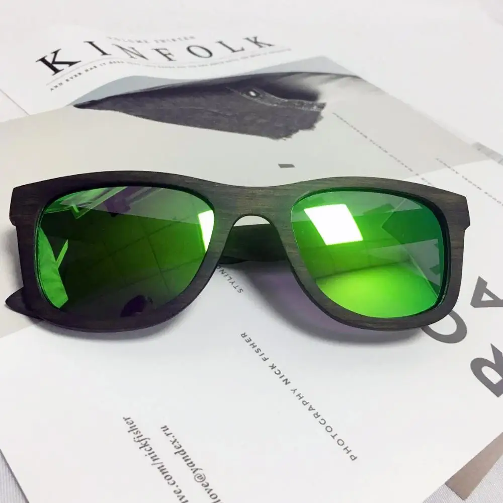 Для мужчин Для женщин холодный деревянный Солнцезащитные очки для женщин Мода поляризованные Солнцезащитные очки для женщин - Цвет линз: green lens