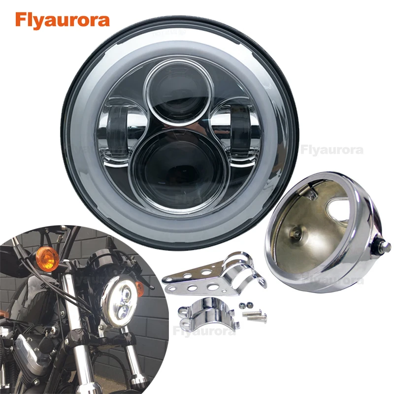 5,75 дюймов moto rcycle светодиодный фонарь Hi Lo луч света мото Лампа 6000K 30W Супер яркая передняя фара двигателя для Yamaha