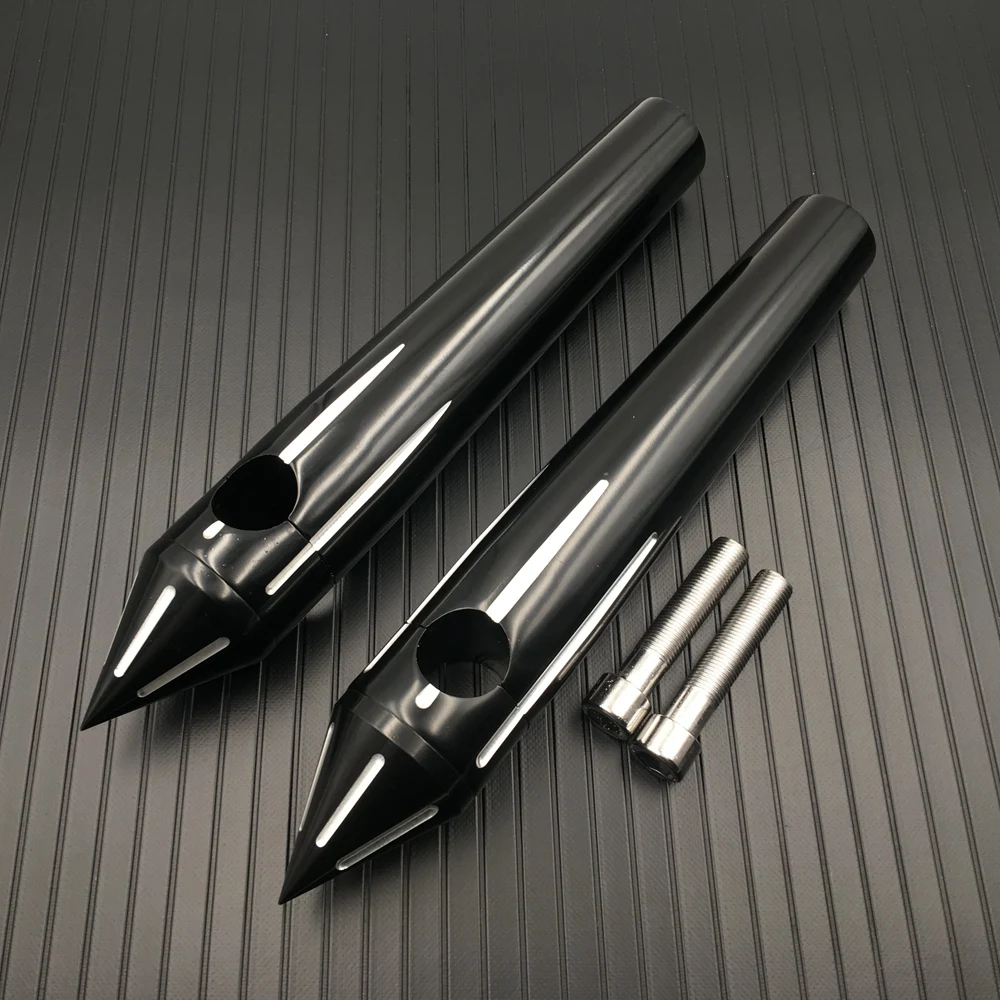 

Black Aluminum Spike Billet 1" Handlebar Risers For Harley Softail Dyna Sportster Custom New 8" Rise