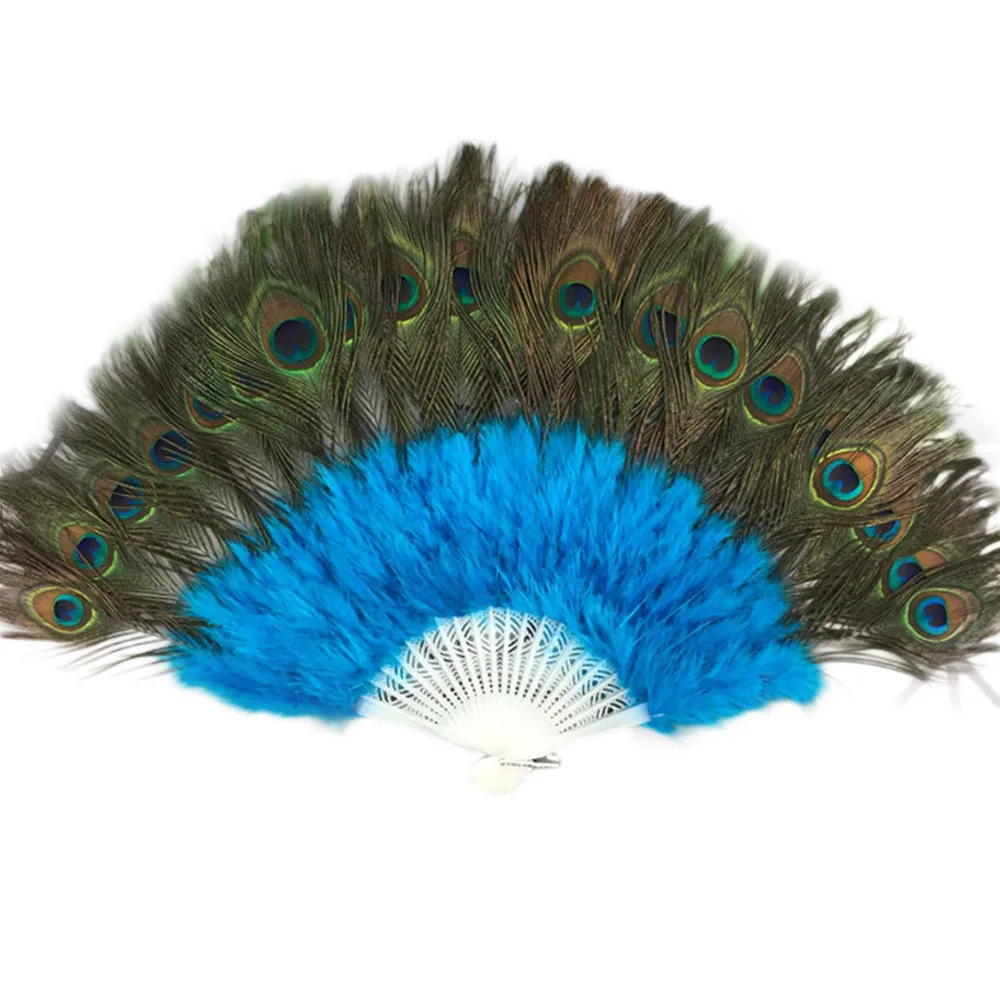 Прямые продажи с фабрики белые женские сложенные турецкие перья ручной вентилятор Ручная работа Фанаты для танцев Свадебные украшения abanicos