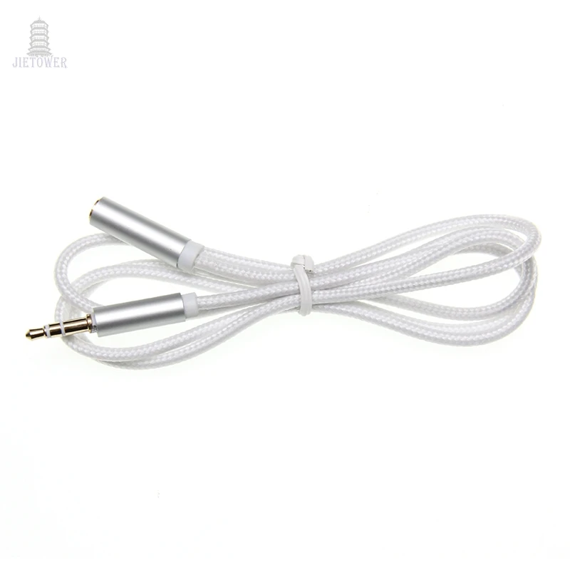100pcs braid Aux Cable Headphone Extension Cable 3 5mm Jack Male to Female Computer Audio Cable 3 5mm Headphone Extender Cord