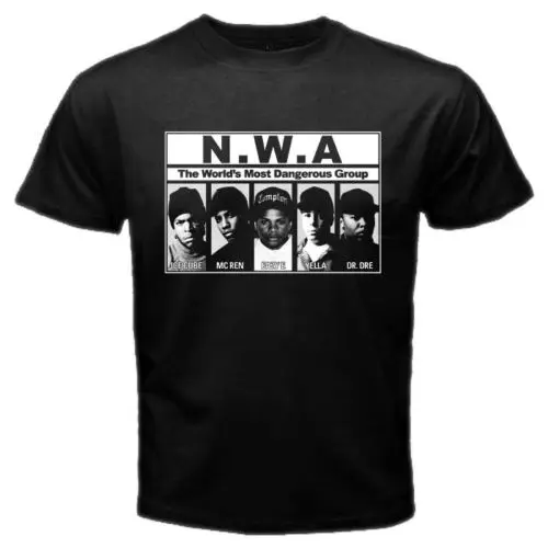 NWA. Футболка Straight Out Compton футболка для мужчин из фильма хип-хоп рэп NWA Ice Cube Dr Dre Eazy E DJ Yella MC Ren Black S-3XL