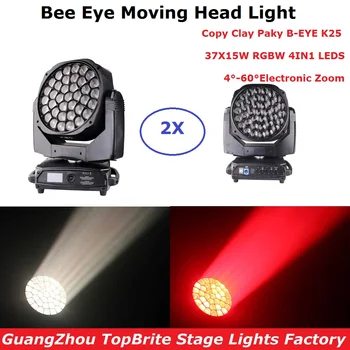 cheap Zoom Functie 37X20W RGBW Bee Eye Moving Head Licht Professioneel Podium Dj Verlichting Effect Strobe Lights DMX 512 Party Lichten