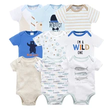 Kavkas Baby Bodysuits Cotton Infant Jumpsuit Short Sleeve Newborn Baby Clothing 5pcs/lot Summer Baby Girls Boys Clothes Roupa de hi bloom summer newborn toddler boys romper jacket tuxedo sets baby gentleman roupa infant jumpsuit de bebe kid s roupa clothes