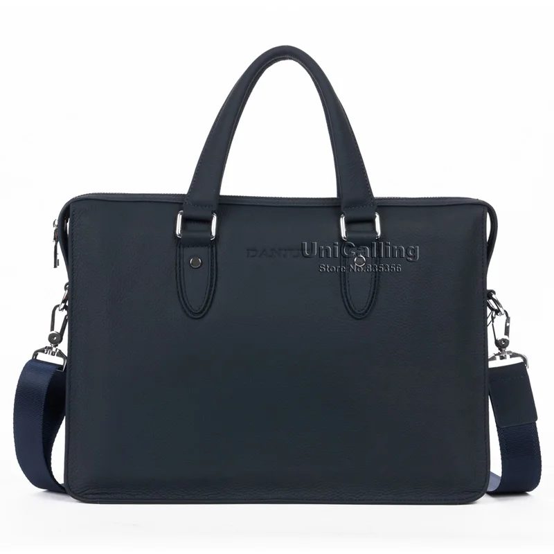 Кожаный портфель для мужчин из натуральной кожи брендовые деловые сумки стильная кожаная сумка для ноутбука сумка для компьютера для мужчин - Цвет: Dark Blue