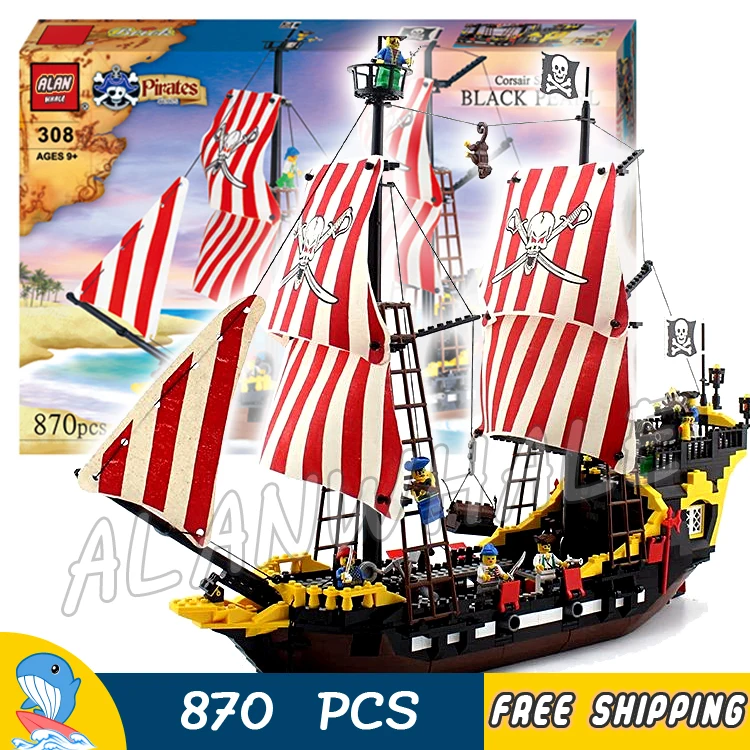 

870pcs New Pirates of the Caribbean Brickbeard's Bounty 308 Model Building Blocks Bricks Educational Toys Compatible With Lego