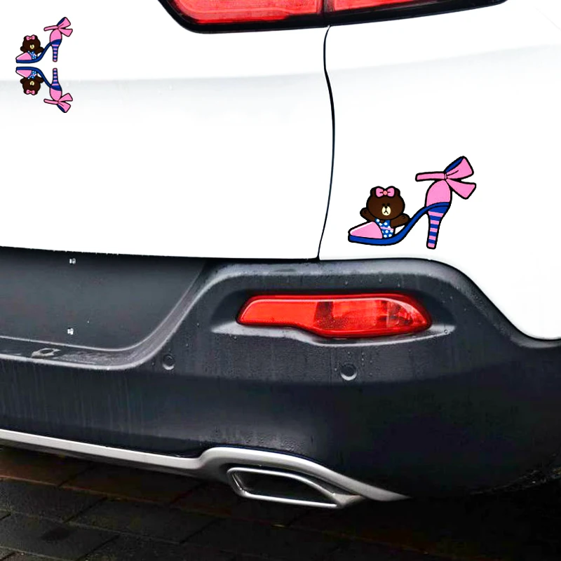 Aliauto 2 X Cute Women High Heels Sticker Decal Car Accessories for Motorcycle Chevrolet Golf Polo Honda Hyundai Volvo