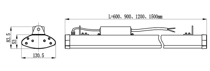 JLAPRIRA светильник ING 2 шт. линейный высокий bay 600 мм 1500 ip65 стояночный 60 Вт 150 200
