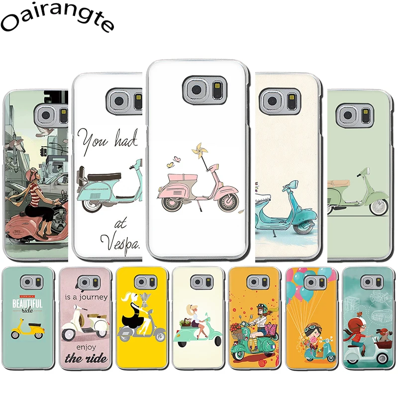 

Vespa Scooter Hard Phone Case for Samsung S6 S7 Edge S8 S9 S10 Plus S10e Note 8 9 10 M10 M20 M30 M40